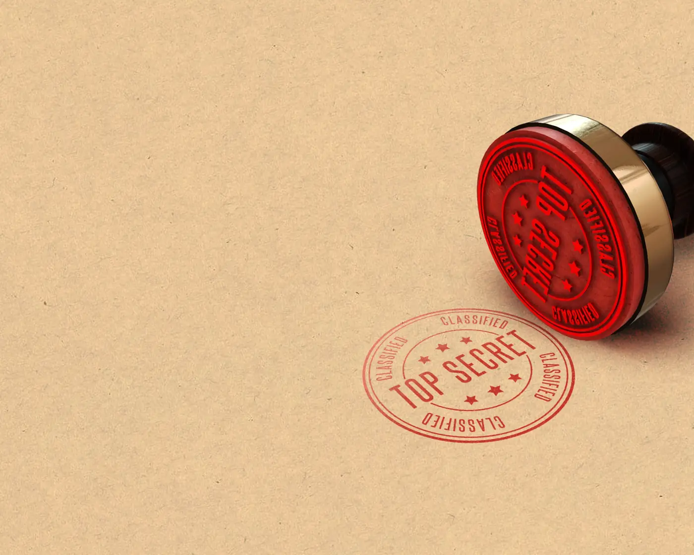 Official stamp symbolizing confidential document handling